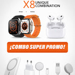 TechTrend™ | Combo X8 Reloj Inteligente + AirPods + Cargador Magsafe – Todo lo que necesitas en un solo combo 🔥📱